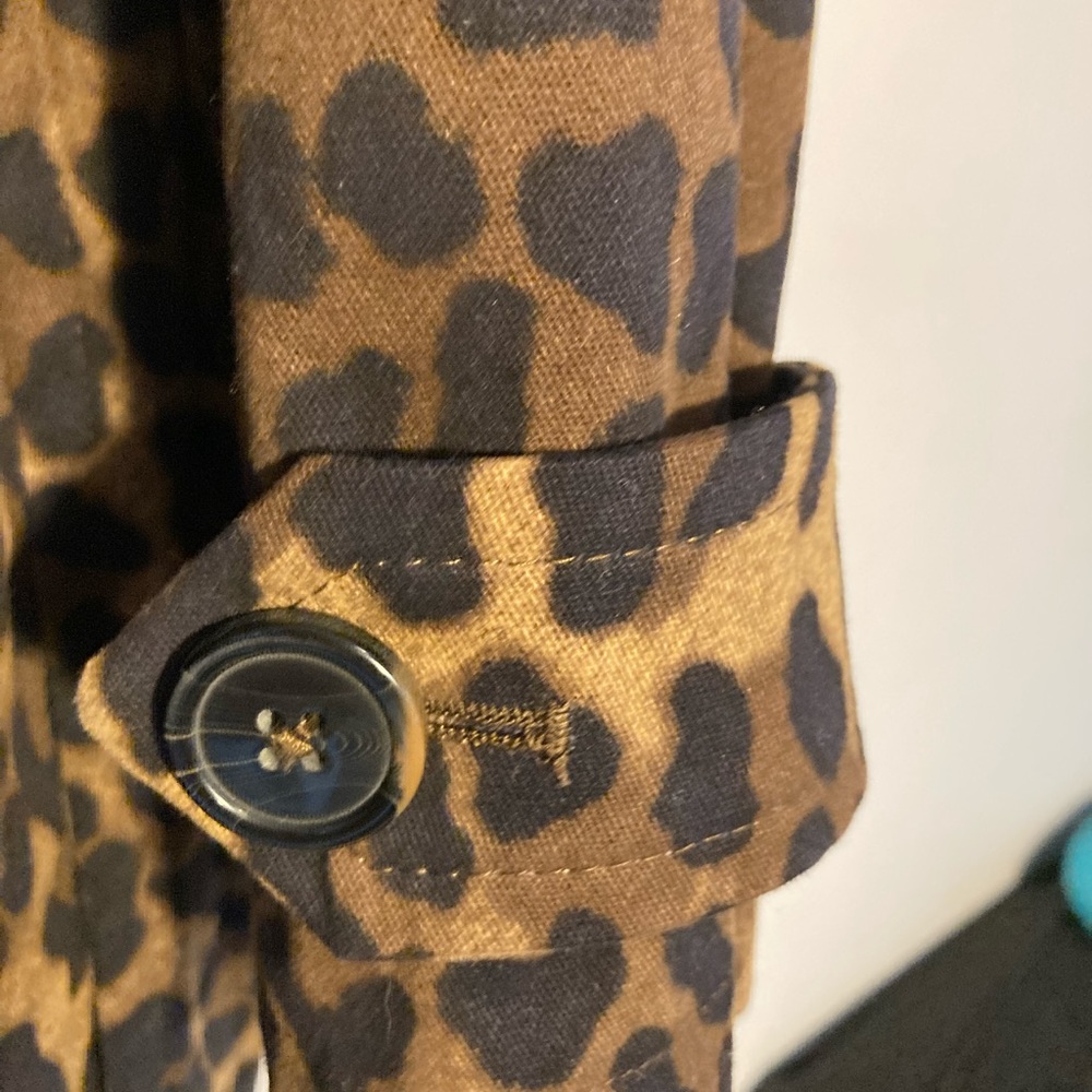 Leopard animal print sexy as F jacket trench 3/4 length size s. Trench coat - Picture 11 of 11